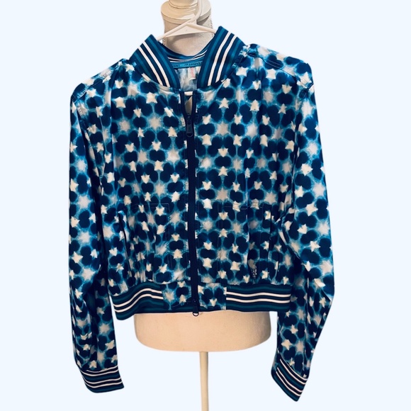 Free People Movement Top Seed Tennis Jacket in Blue Combo Size S. NWT - Picture 5 of 9